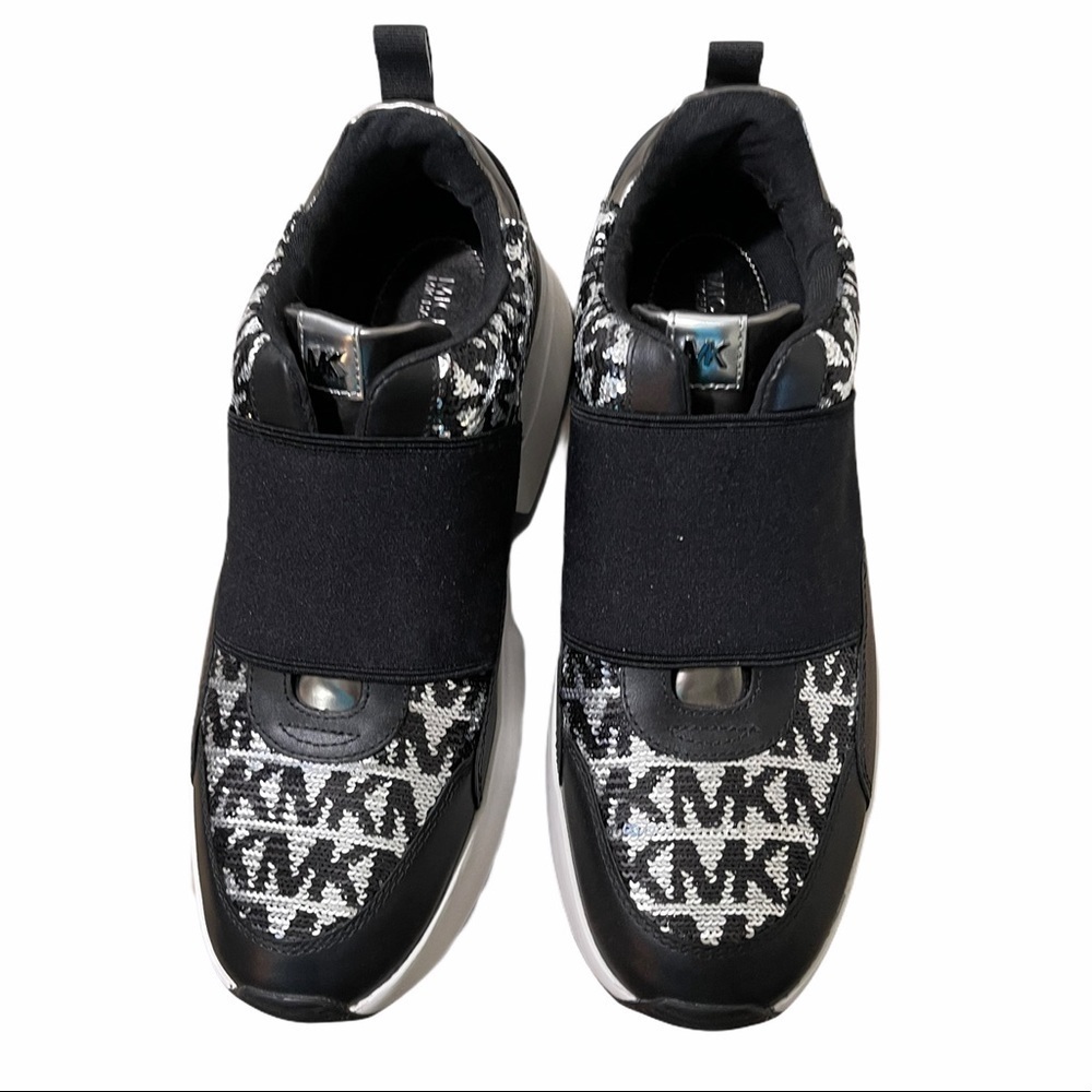 Michael Kors Cosmo Logo Sequined Slip on Sneakers. Size 8.5 EUC - Picture 5 of 14